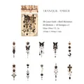 Gothic amber jewelry stickers with 3D laser gold and shell light finish 20pcs - Quiet Amber