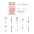 Adesivi PET al quarzo rosa laser oro con sfere di cristallo e nappe per scrapbooking - Cristallo Rosa di Rosa