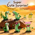 Cute colorful dinosaur blind box figures in desert landscape setting, 35mm x 60mm size - A003 Adorable Madness Set 4 / Full Box Set