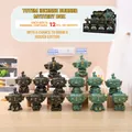 Sanxingdui bronze style incense burner figurine in ancient green finish, spinning desktop decor - -398 Qingduidui Incense Burner Set 12 / Random 1pc
