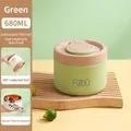 Mint green 680ml 304 stainless steel vacuum insulated bento lunch box with leak-proof seal - 680ML / Large Green