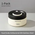 High-quality 470ml vacuum insulated 304 stainless steel leak-proof lunch box in beige - 470ML / Small Black and White