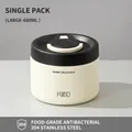 680ml cream 304 stainless steel thermal food jar with vacuum sealed leak-proof lid - 680ML / Large Black and White
