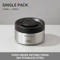 Small 470ml 304 stainless steel leak-proof lunch box container in silver and black - 470ML / Small Silver