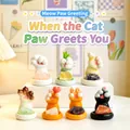 Collection of seven meow paw resin bases with natural crystals for desk decor - Hm218 Cat Paw Greeting Set 6 / Random 1pc