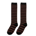 Classic red and black striped knitted over-knee high socks for girls in a festive style - Children's Socks #28/coffee And Black Stripes / One Size Fits All (ages 7-12)