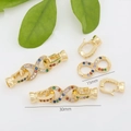 18K gold infinity clasp with multicolor zircons for DIY jewelry making 30mm - Small Infinity / Colorful