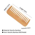 Pettine a denti larghi in bambù ecologico in legno naturale, misura 14 cm x 5,2 cm viaggio - Denti Larghi Bambù 6005