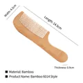 Eco-friendly bamboo comb variant 14.5cm length with natural wood grain and smooth finish - Handle Comb Bamboo 6014