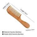 Eco-friendly long handle wide-tooth bamboo comb made of natural phoebe wood 23cm - Handle Comb Bamboo 6023