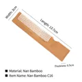 Fine-tooth natural bamboo comb C16 model measuring 13.7cm length by 3cm width - Handle Comb Bamboo C16