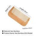 Bamboo comb 6010 model dimensions 10x5x0.55cm with natural wood grain texture - Full Tooth Bamboo 6010