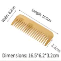Disposable bamboo wide-tooth comb with dimensions 16.5cm x 6.2cm and natural wood grain - Wide Tooth Bamboo 165