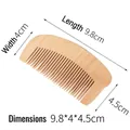 Portable natural wood comb with fine teeth and grain texture, size 9.8x4x4.5cm - Full Tooth Maple 98