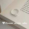 Minimalist S925 sterling silver twist rope ring with adjustable open knot design - 925 Sterling Silver / Twist Knot Style / Adjustable Open