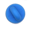 Soft blue PVC rubber round pin back clutch replacement for DIY jewelry and brooches - Royal Blue Rubber Pin Back