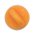 Bright orange PVC rubber round pin back clutch for DIY brooch and badges clasp - Orange Rubber Pin Back