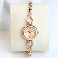 Orologio al quarzo da donna oro rosa con cinturino a cuore traforato e cristalli brillanti - Cinturino Oro Rosa Quadrante Oro Rosa