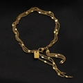 Zweilagiges Maiglöckchen Armband aus Titanstahl mit Goldfinish und Karabinerverschluss - Gold