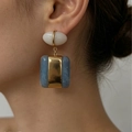 2604095c Blue Square Earrings