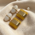 2604095a Yellow Square Earrings
