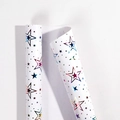 Holographic star pattern gift wrapping paper roll with iridescent metallic finish - Dazzling Stars