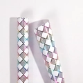 Iridescent geometric diamond pattern gift wrapping paper rolls with white background - Dazzling Quadrilaterals