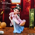 Cute resin figurine of Xi Shi in pink and blue hanfu with flower basket detail - Large Xishi (1060-34)