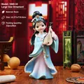 Cute resin Zhaojun figurine with pipa in blue hanfu dress, ancient Chinese style ornament - Large Zhaojun (1060-34)