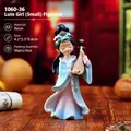 Ancient style Wang Zhaojun resin figurine with pipa, cute girl statue in blue and pink hanfu - Small Zhaojun (1060-36)