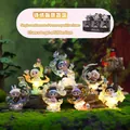 Glow-in-the-dark rotating fox figurine set with 6 mystical forest series statues - -261 Poetic And Picturesque Set 6 / Full Box Set