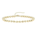 Minimalist golden beaded chain bracelet featuring smooth round beads and lobster clasp - Gold Round Bead Style