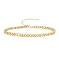 Minimalist thick gold paperclip link chain bracelet with lobster clasp and extension - Gold Curb Chain Style