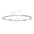 Minimalist silver Cuban link chain bracelet with lobster clasp and extension - Silver Cuban Chain Style