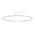 Minimalist silver-toned paperclip chain bracelet with delicate bead accents and lobster clasp - Silver Twist Rope Chain Style
