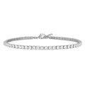 Classic silver tennis bracelet with sparkling round cubic zirconia and lobster clasp - Silver Tennis Bracelet Style