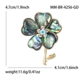 Vintage shell flower brooch with colorful petals and gold metal for elegant women's suits - Gold