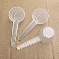 Three-piece set of transparent long-handled plastic measuring spoons for powder - 15g Slanted Transparent Scoop (12*2.8*4.9cm) / Clear