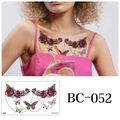 Waterproof temporary tattoo BC-052 with red roses, pink butterflies and pearl chains - Rose Butterfly Style(BC-052) / 240x138mm