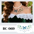 Temporary butterfly flower tattoo sticker BC-069 for collarbone and chest beauty - BC-069 (Floral Tattoo Sticker)