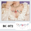 Pink floral temporary tattoo sticker style BC-072 for chest and collarbone application - BC-072 (Floral Tattoo Sticker)