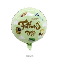 18 inch mint green Father's Day foil balloon featuring classic male lifestyle illustrations - 18 Inch Lifestyle Father's Day Round