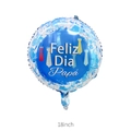 Round 18 inch blue foil balloon for Father's Day featuring Feliz Dia Papa with tie design - 18 Inch Blue Polka Dot Father Spanish Round