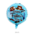 Blue 18-inch round foil balloon for Father's Day with classic gentleman illustrations - 18 Inch Office Father's Day Round