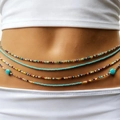 Set of 4 Bohemian starfish seashell waist chains with faux pearls and colorful beads - Bohemian Starfish Waist Chain (YL26031001)