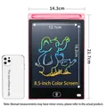 Pink 8.5 inch LCD writing tablet for kids with stylus and color screen dimensions - 8.5 Inches / Economic Colorful Style / Pink