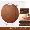 Solid round ebony wood cutting board for kitchen, 36cm diameter and 3cm thickness - Silver Handle Round Cutting Board 36*36*3cm