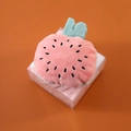 Pink strawberry fruit plush hanging ornament with matching soft towel in a gift box set - Watermelon Style / Style in Gift Presentation / Pink