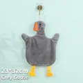 Absorbent coral fleece hanging hand towel in cute gray goose cartoon design 23x32cm - Goose Style / Gray