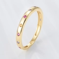 S925 sterling zilveren goud vergulde ring met kleurrijke zirkoon en sterpatroon - US 6 / Goud